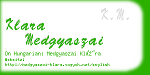 klara medgyaszai business card